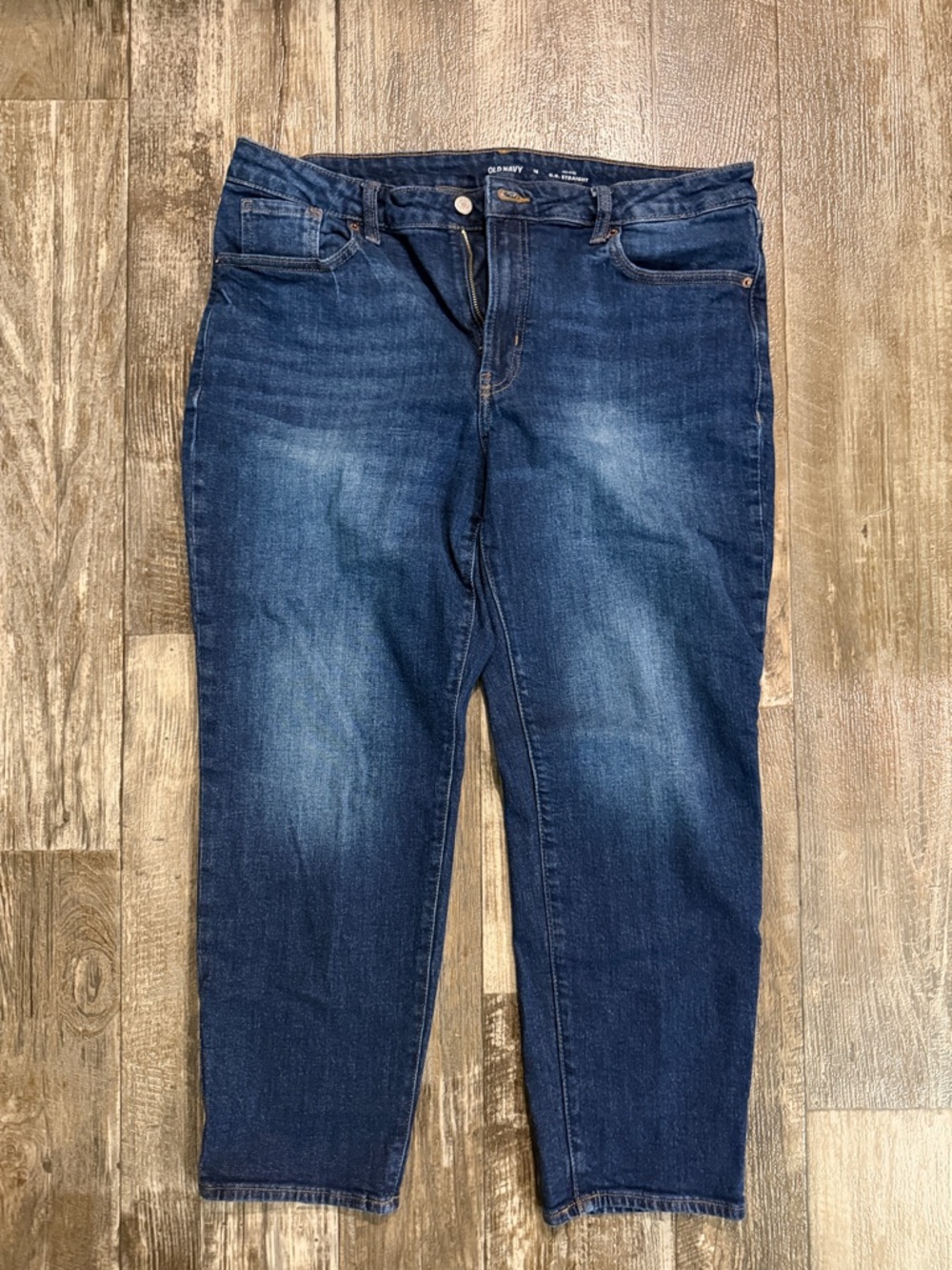 Old Navy Indigo Mid-Rise Straight Jeans